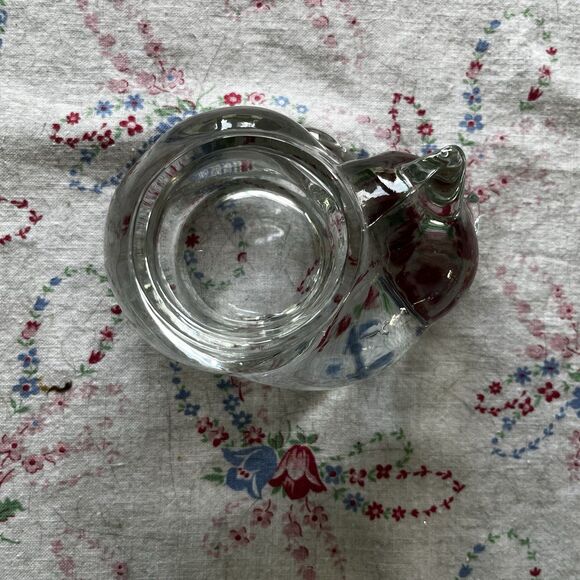 Vintage Indiana Clear Glass Sleeping Cat Votive Candle Tealight Holder Made USA - Picture 6 of 7
